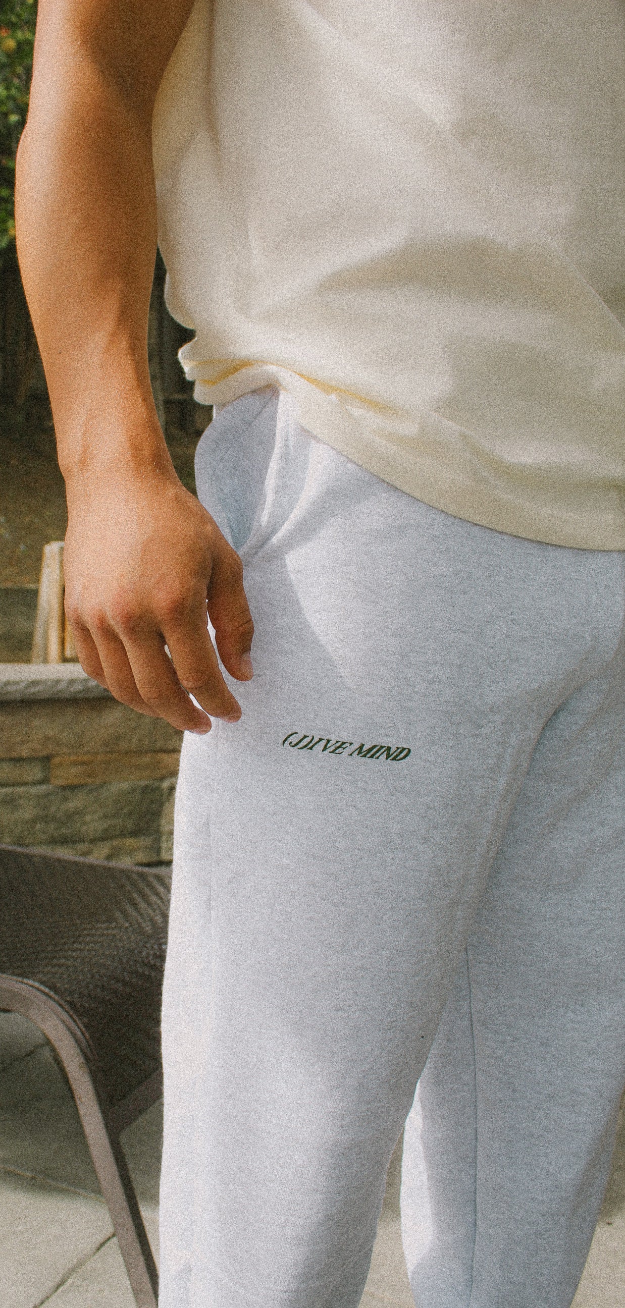 Ash Grey and Green Sweatpants